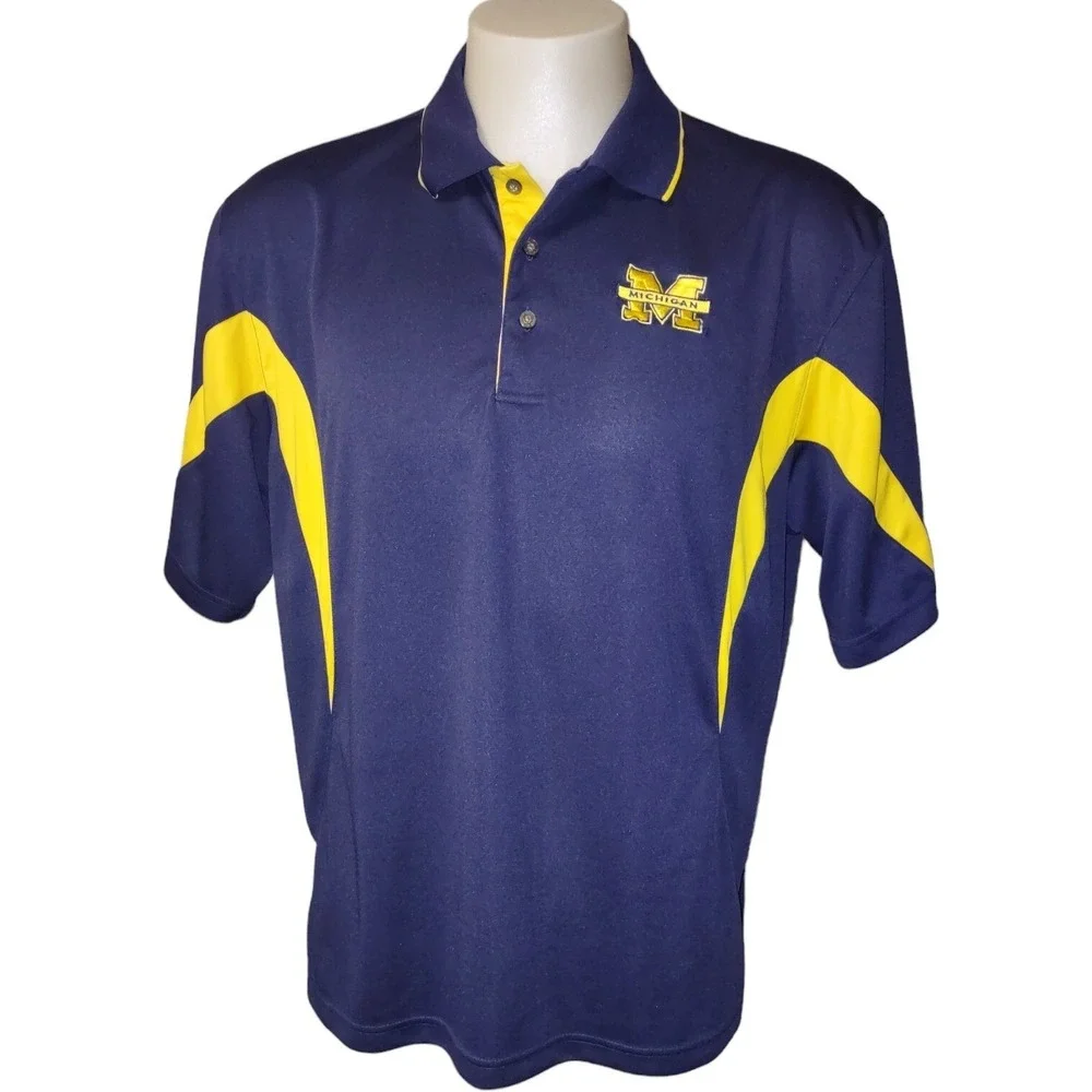 U of‎ M Polo Men's Shirt Large University of Michigan Embroidered MI Logo Golf